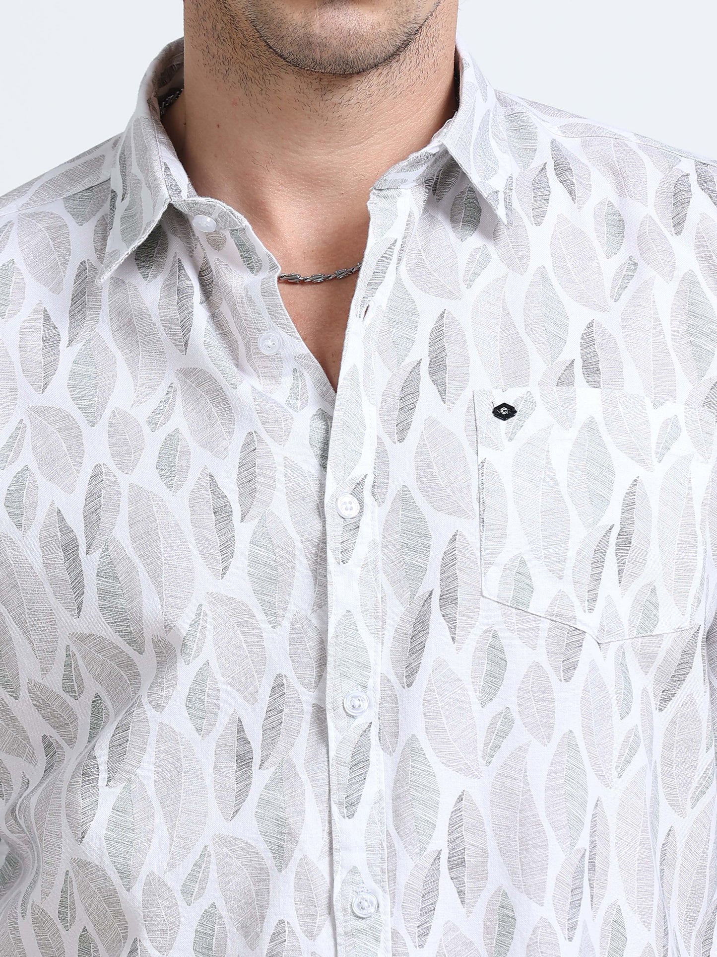 100% Cotton Oxford Print white Shirt