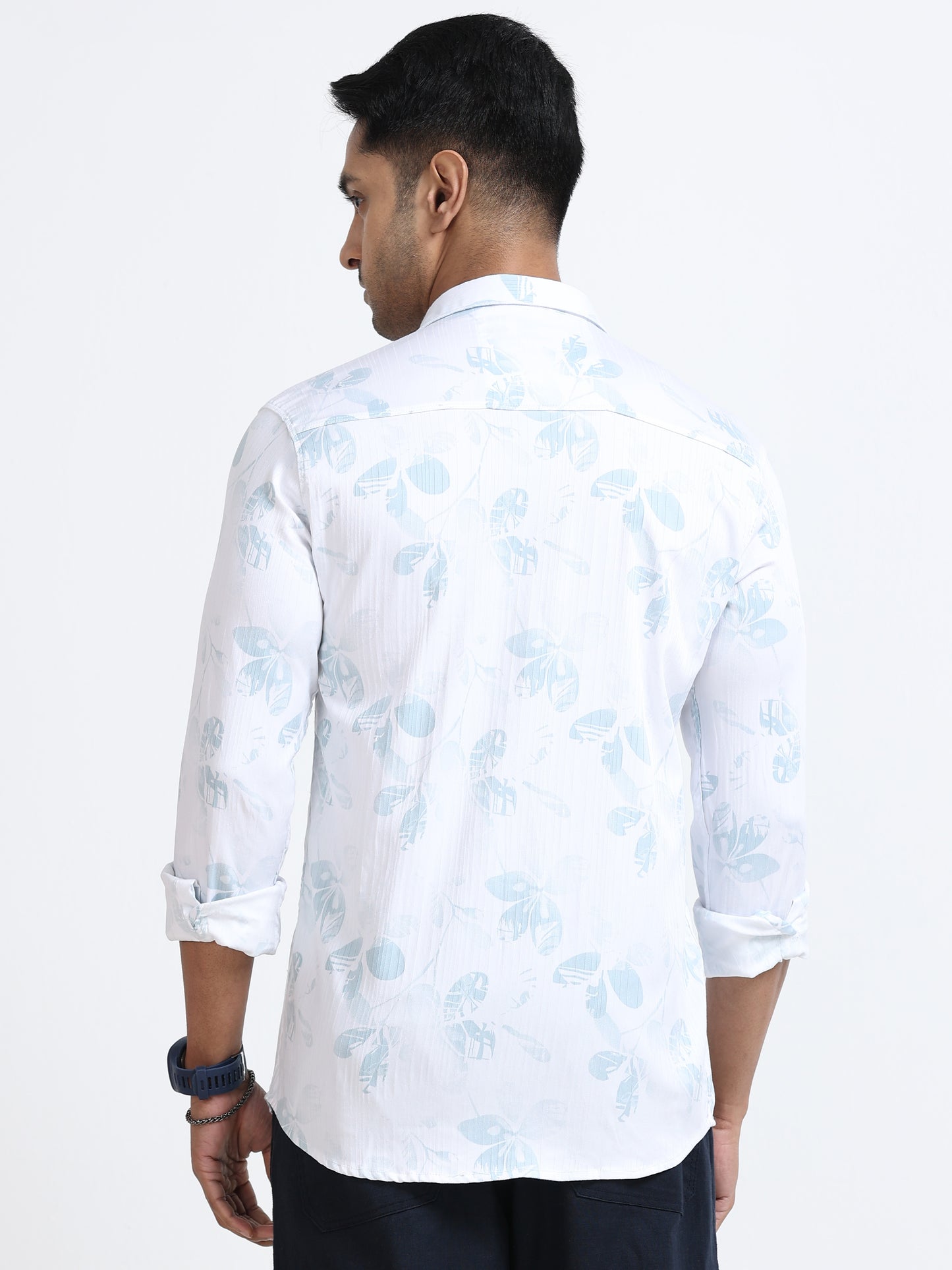 Satin Floral Print green Shirt