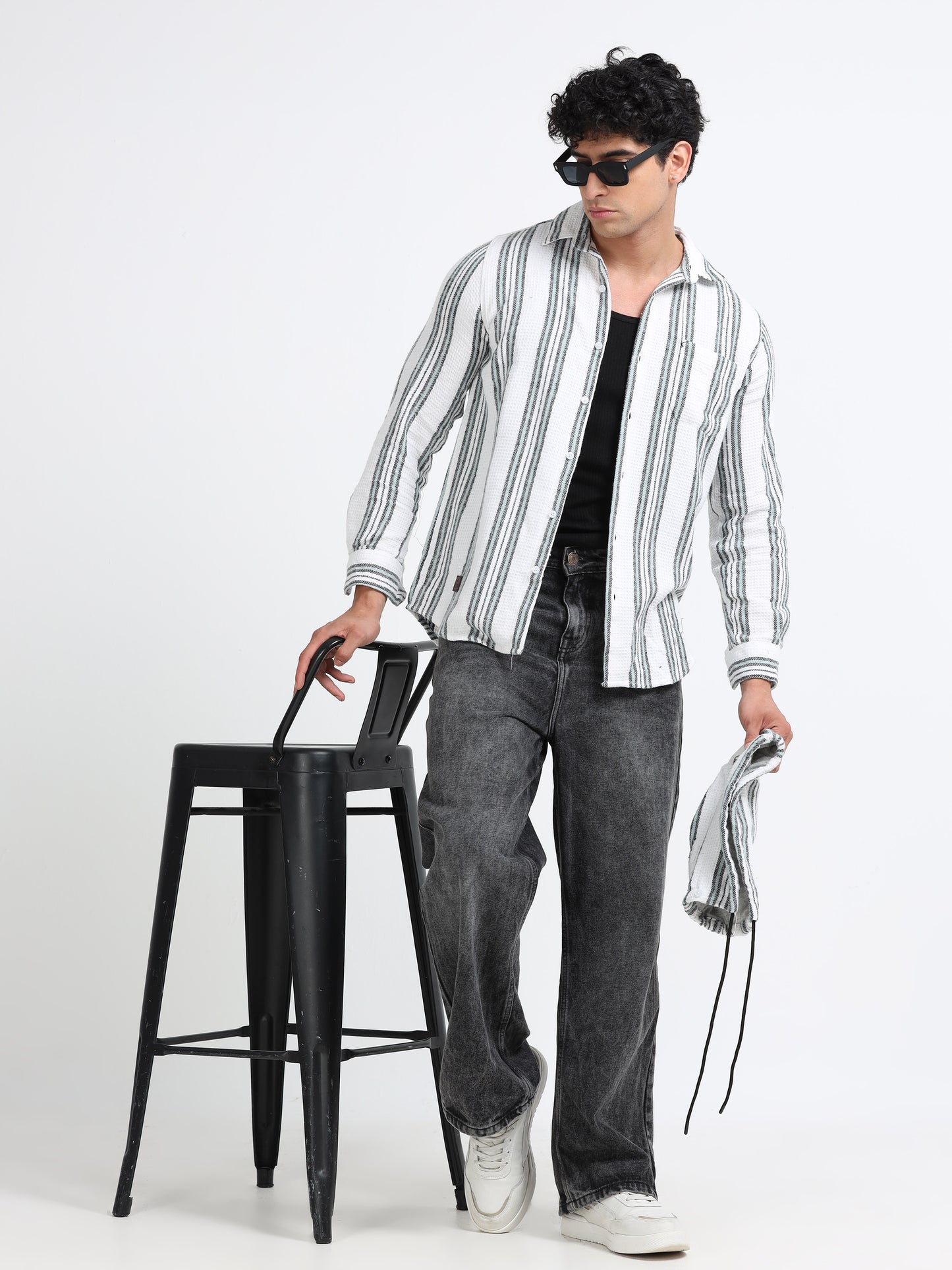 Stripes hood white Shirt