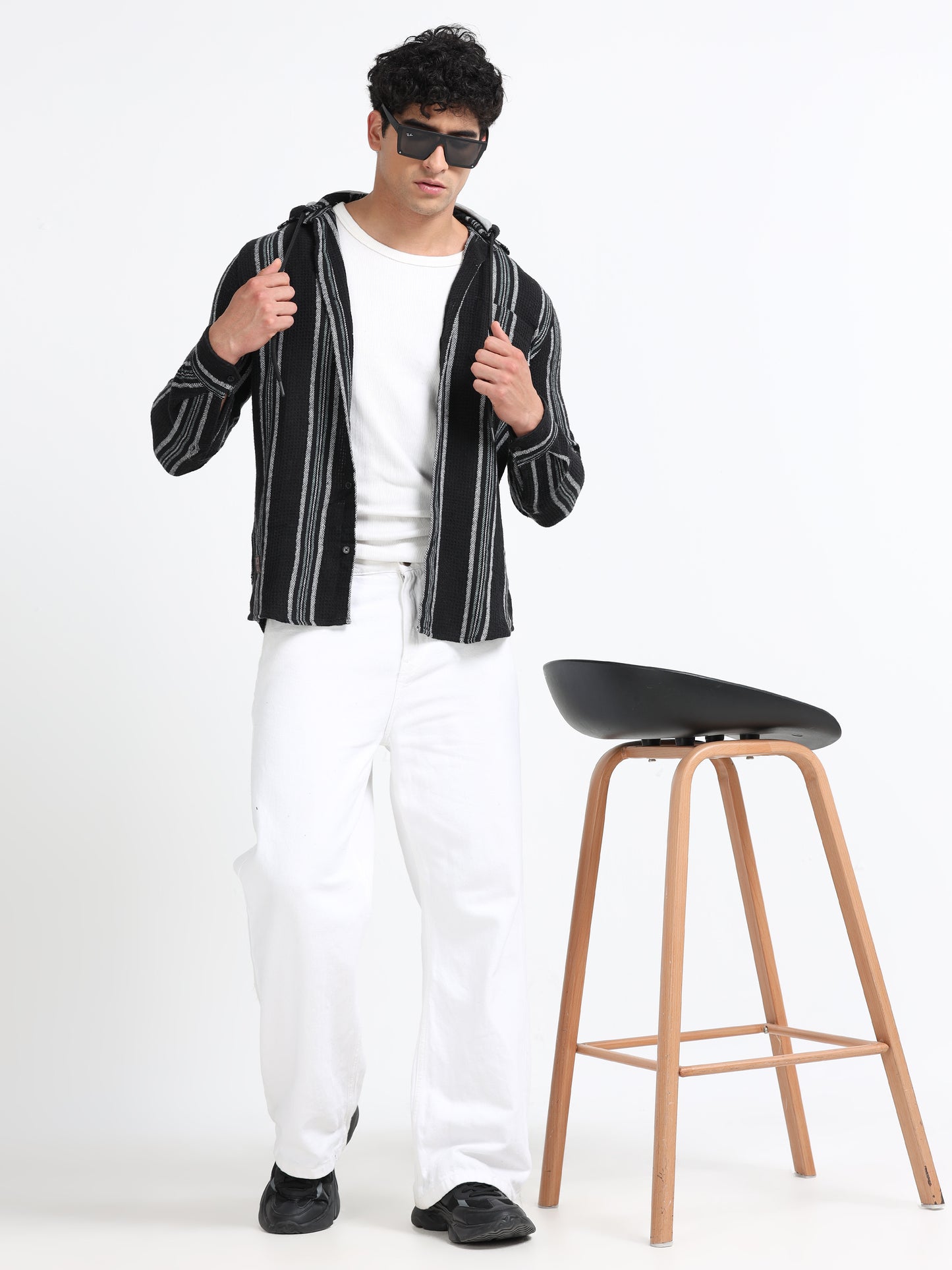 Stripes hood black Shirt