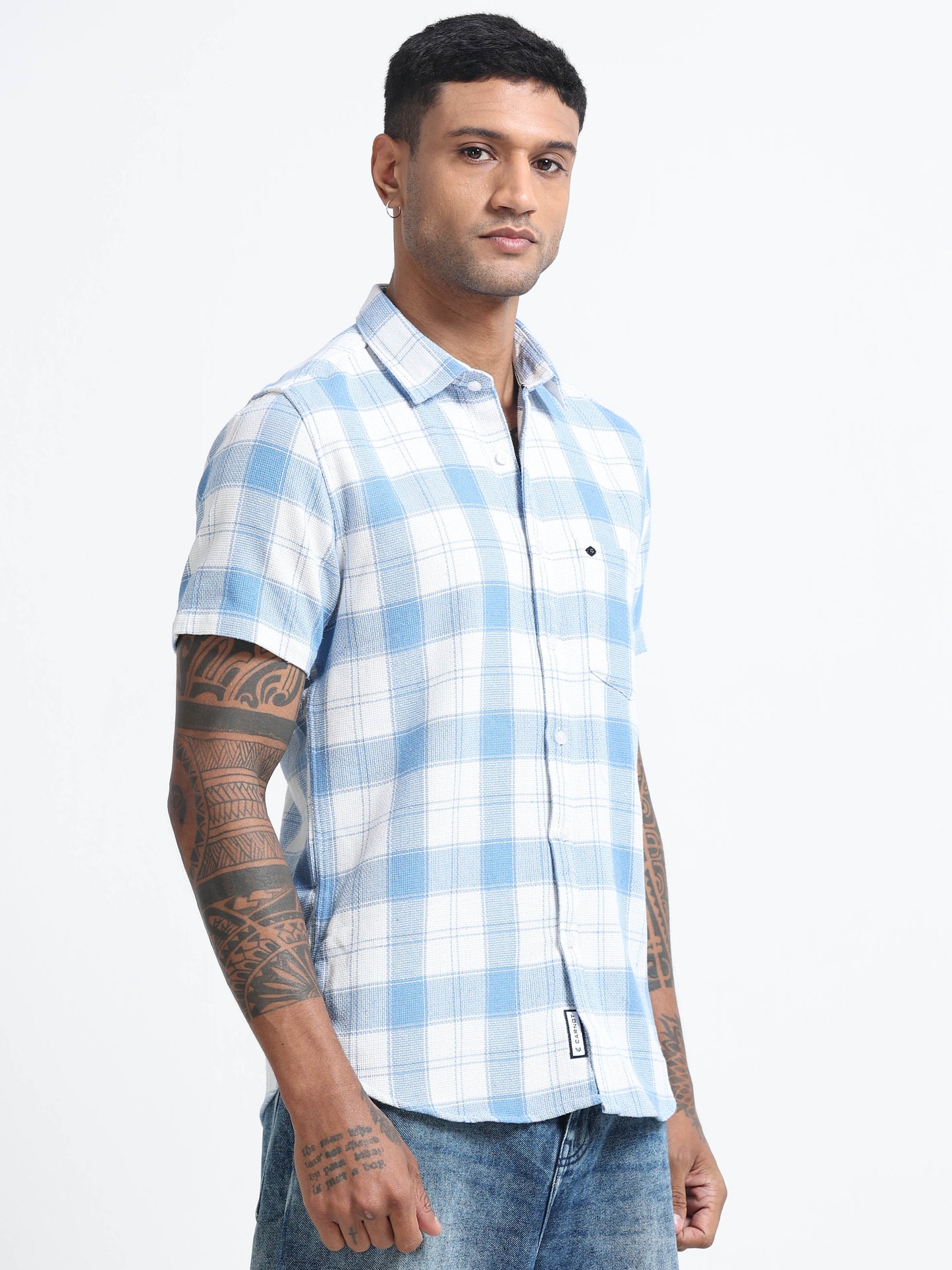 Mocklino Checks lightblue Shirt