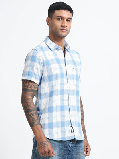 Mocklino Checks lightblue Shirt