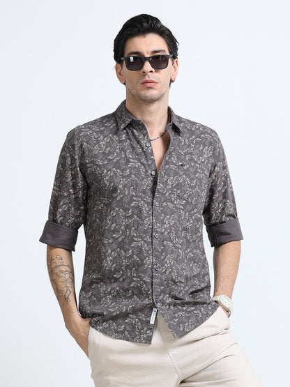 100% Cotton Oxford Print green Shirt