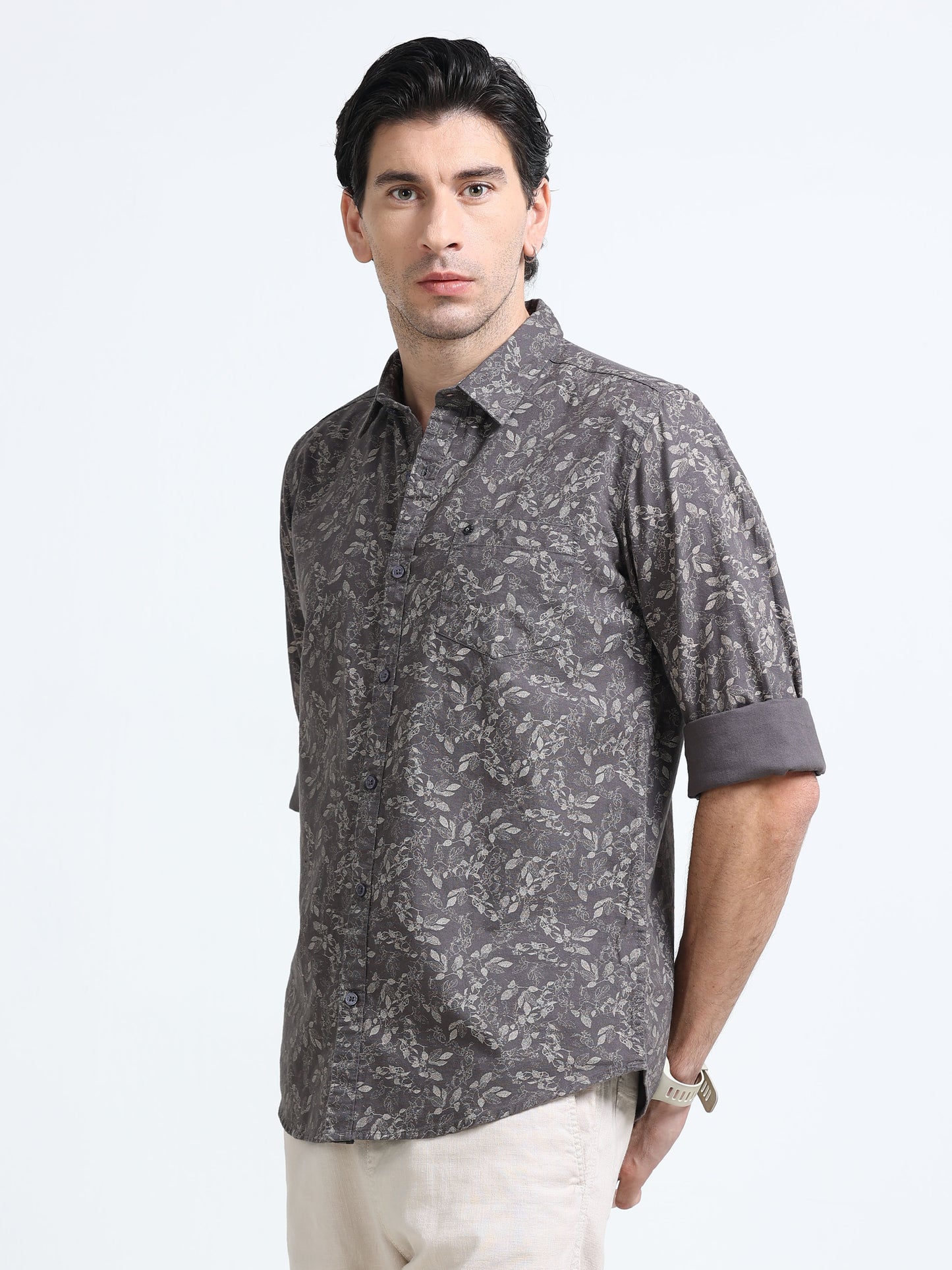 100% Cotton Oxford Print green Shirt