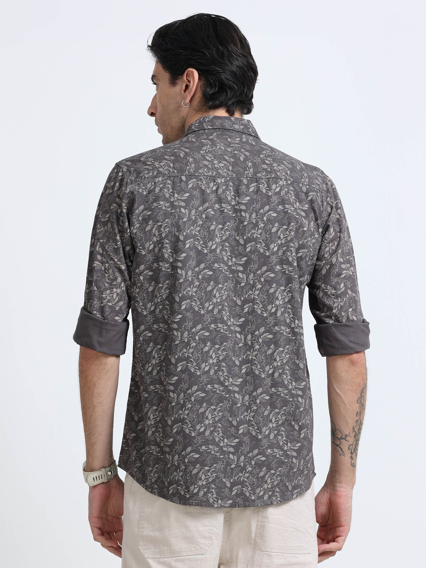 100% Cotton Oxford Print green Shirt