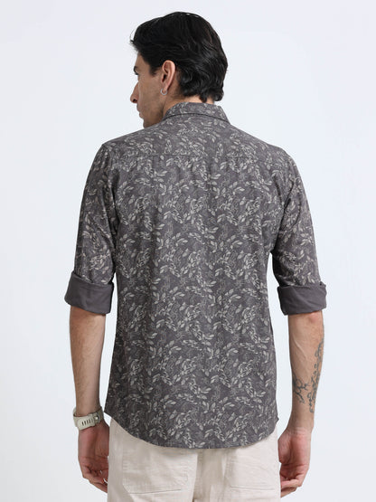 100% Cotton Oxford Print green Shirt