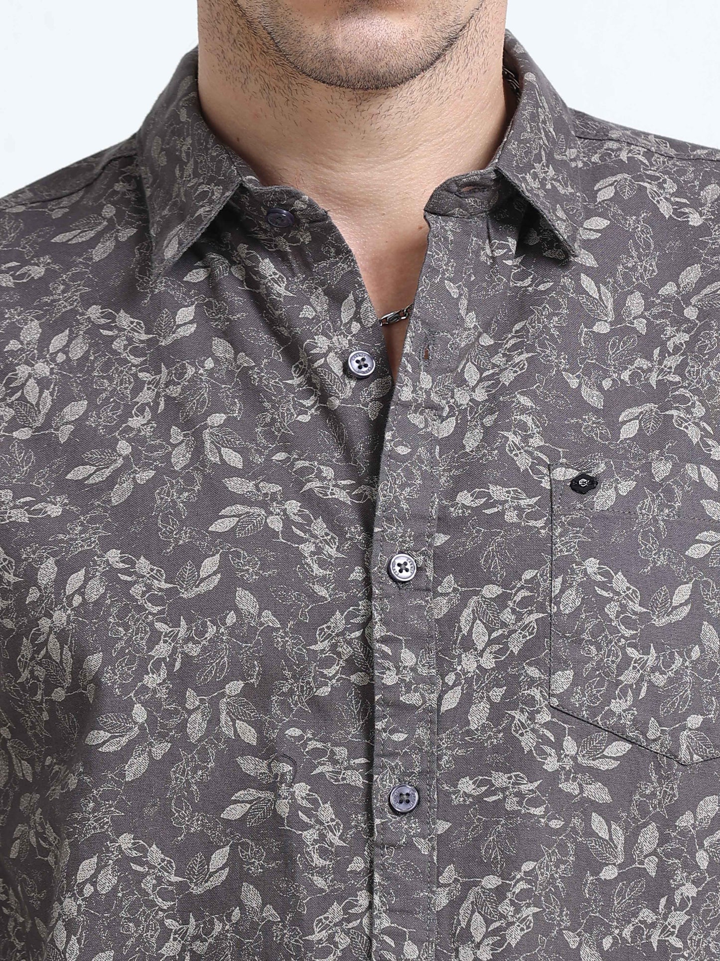 100% Cotton Oxford Print green Shirt