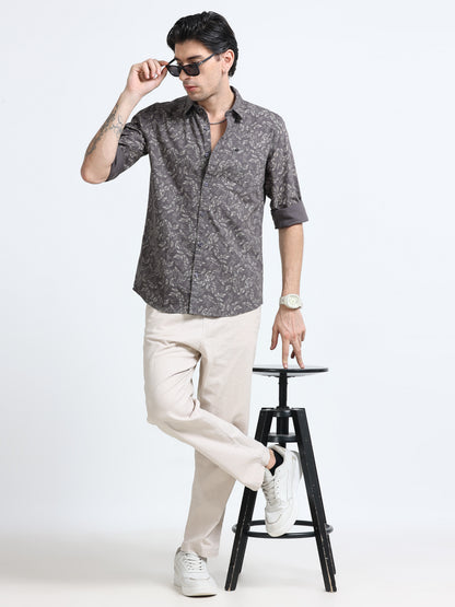 100% Cotton Oxford Print green Shirt