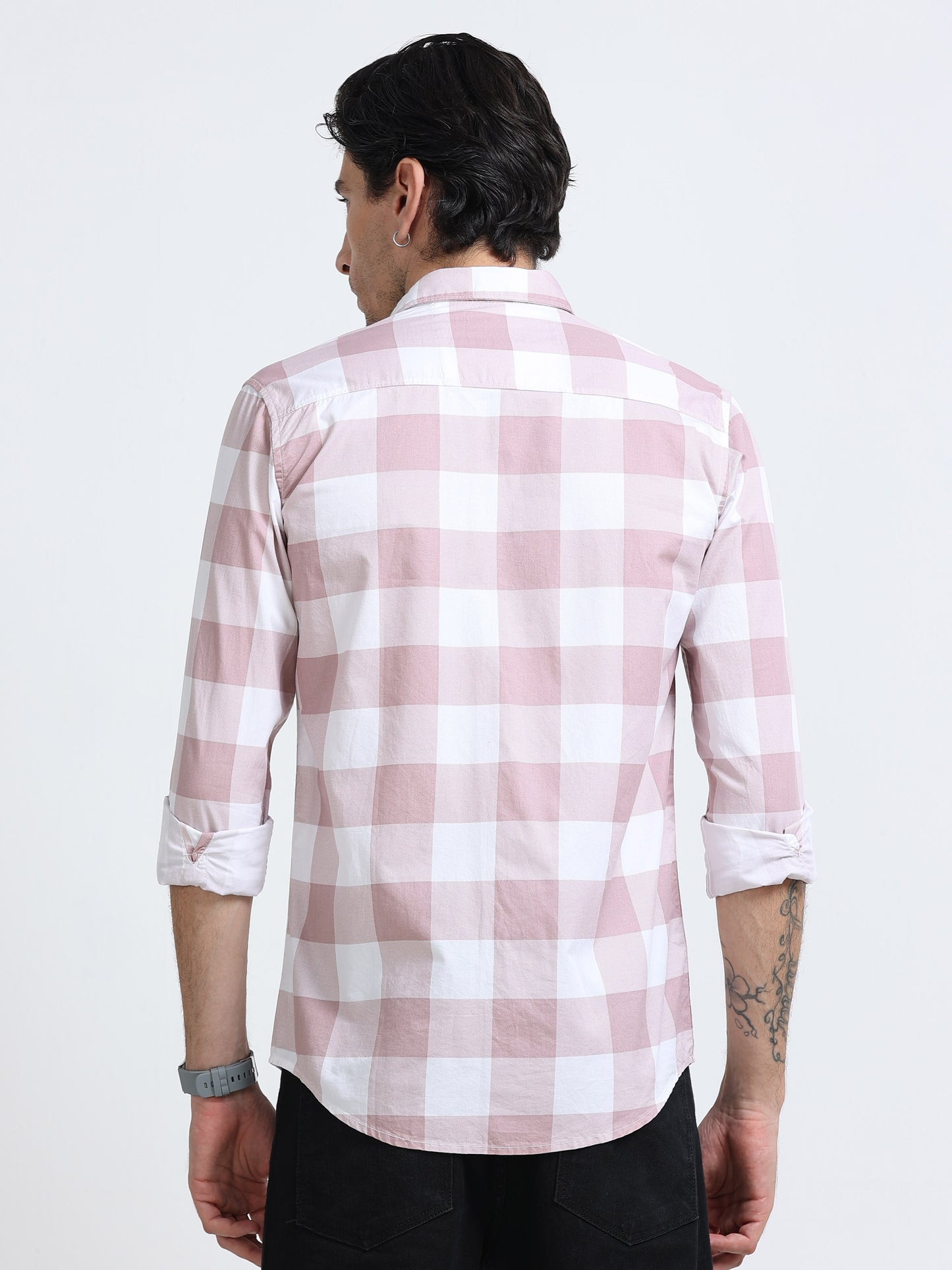 100% Cotton Twill Checks blue Shirt
