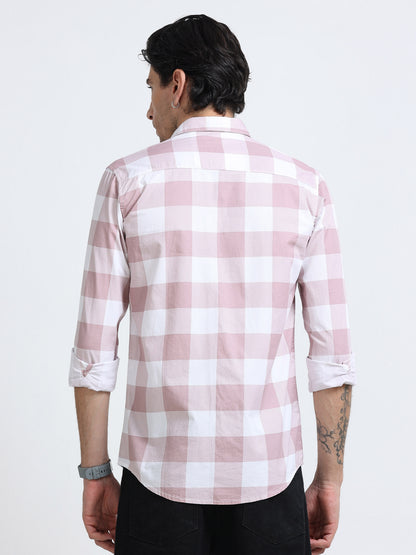 100% Cotton Twill Checks blue Shirt