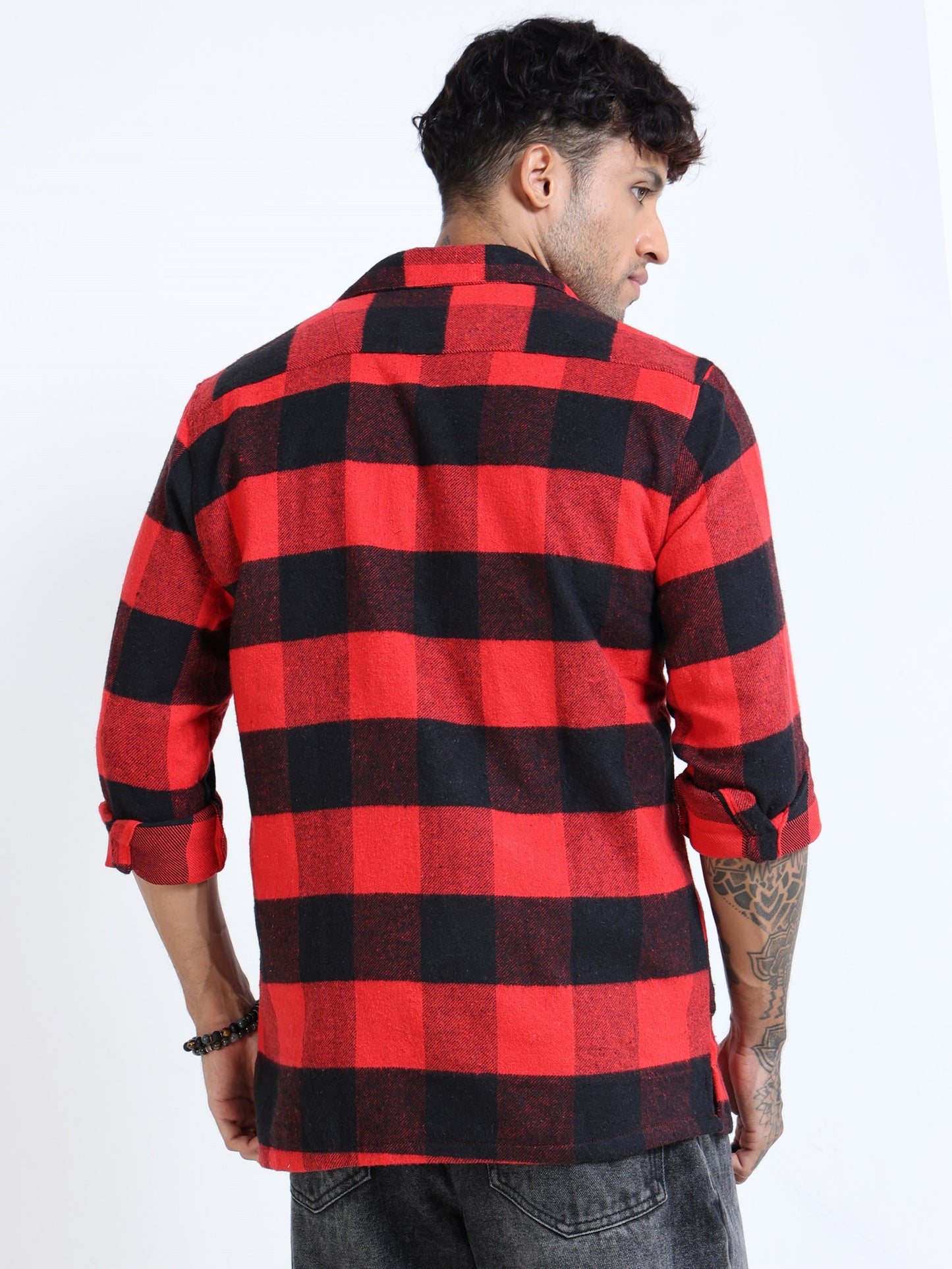 Twill Brushed Checks red Shirt