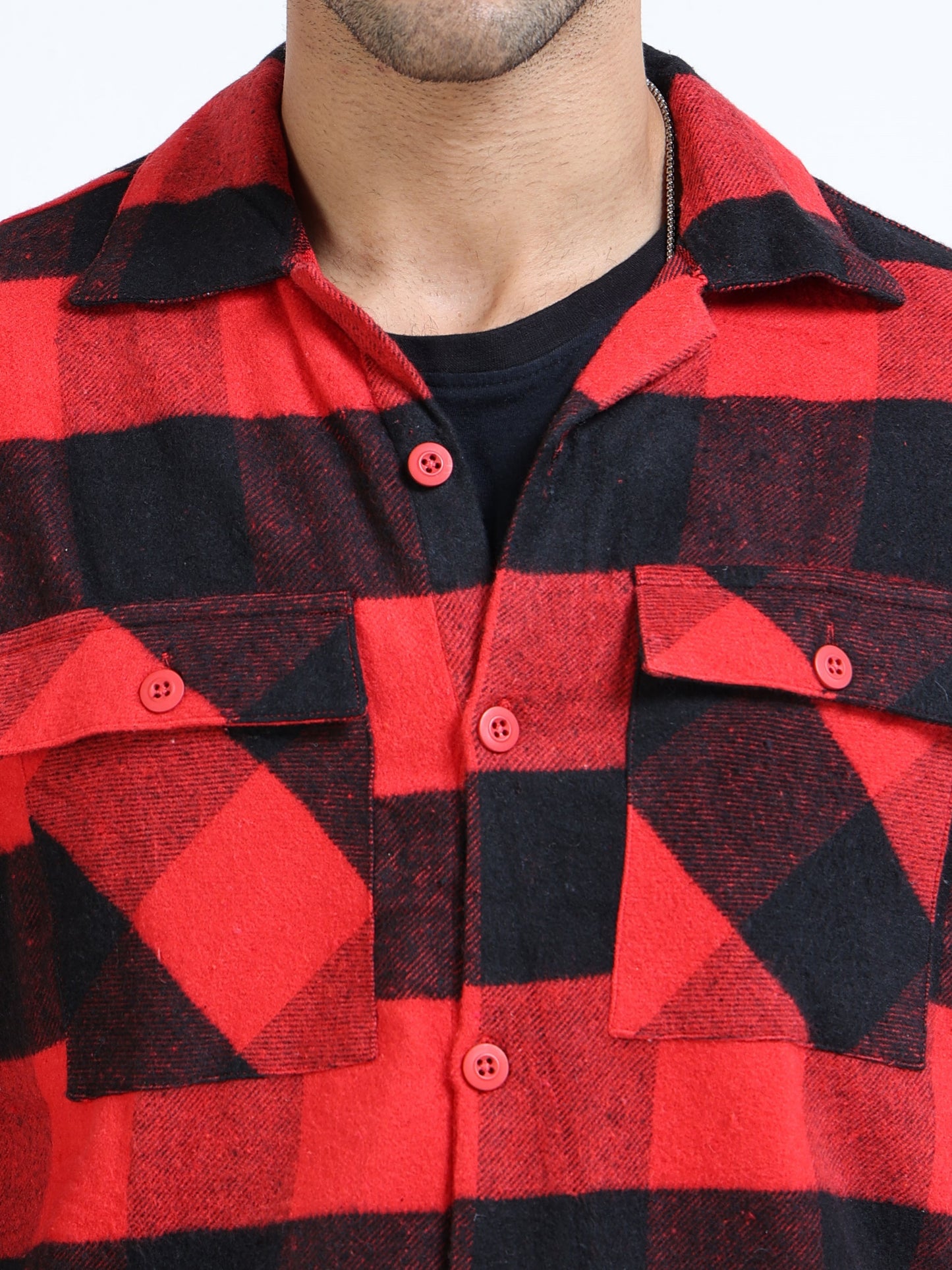 Twill Brushed Checks red Shirt