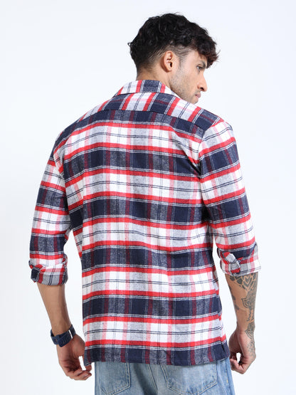 Twill Brushed Checks red Shirt