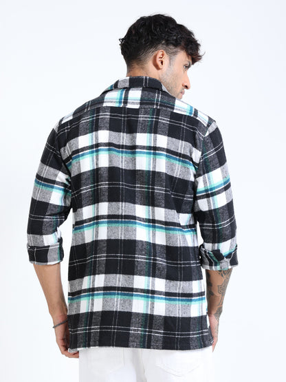 Twill Brushed Checks black Shirt