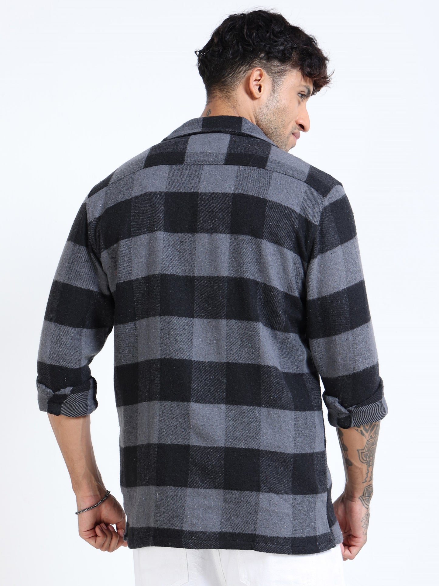 Twill Brushed Checks grey Shirt