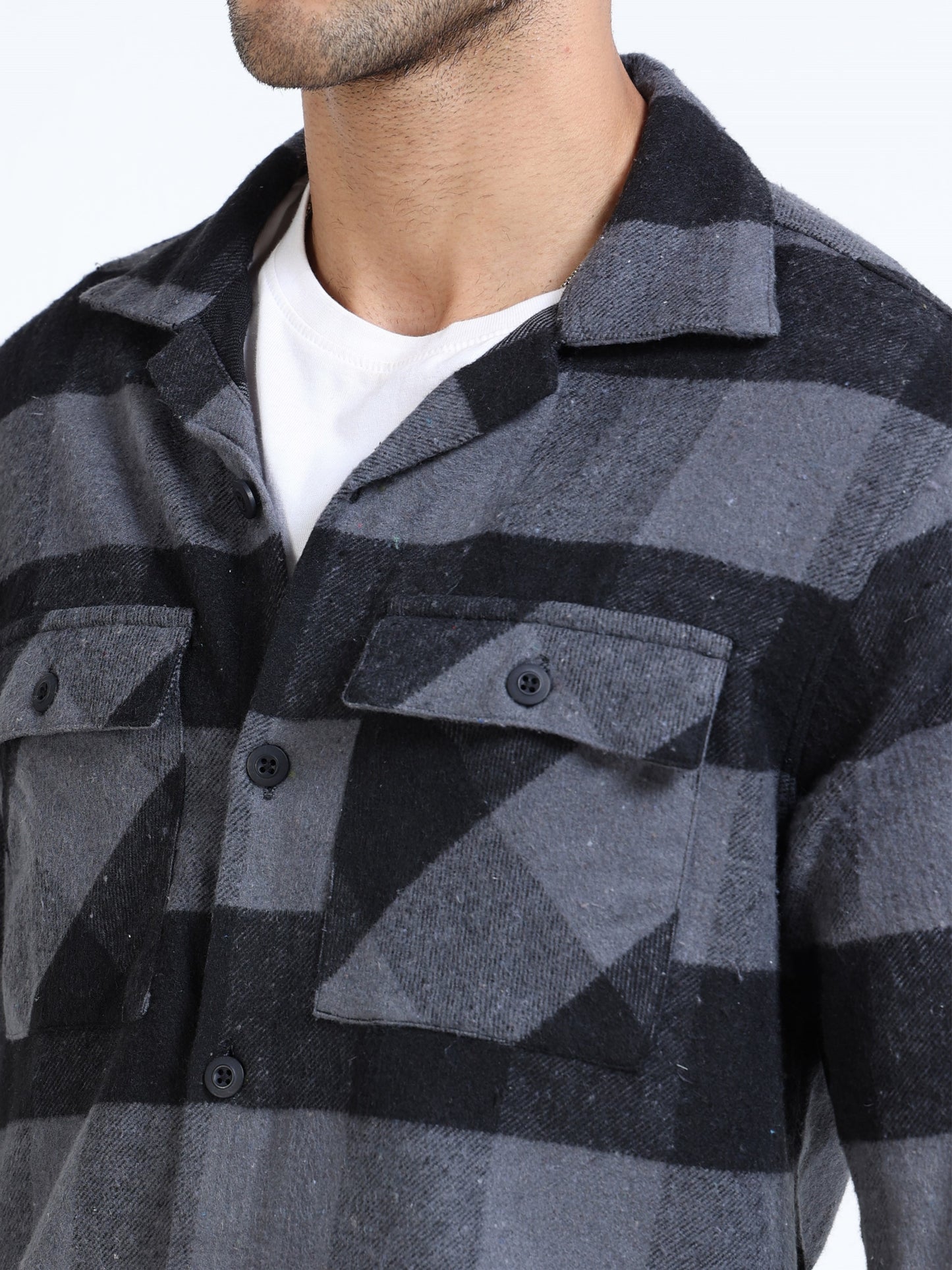Twill Brushed Checks grey Shirt