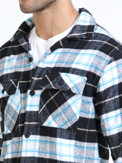 Twill Brushed Checks black Shirt
