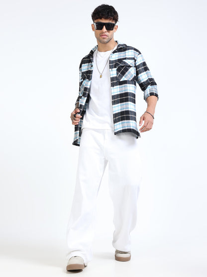 Twill Brushed Checks black Shirt