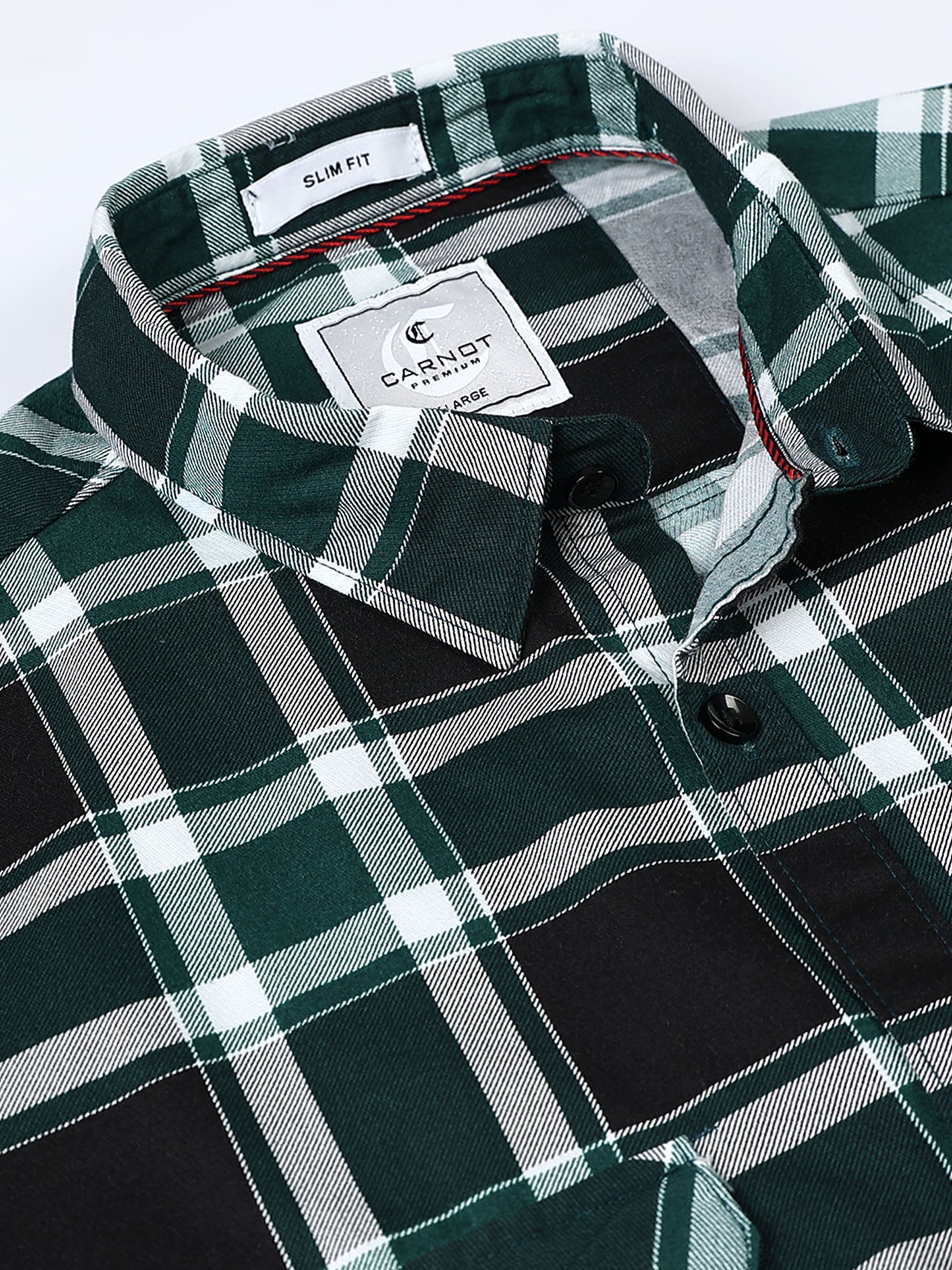 100% Cotton Twill Checks green Shirt