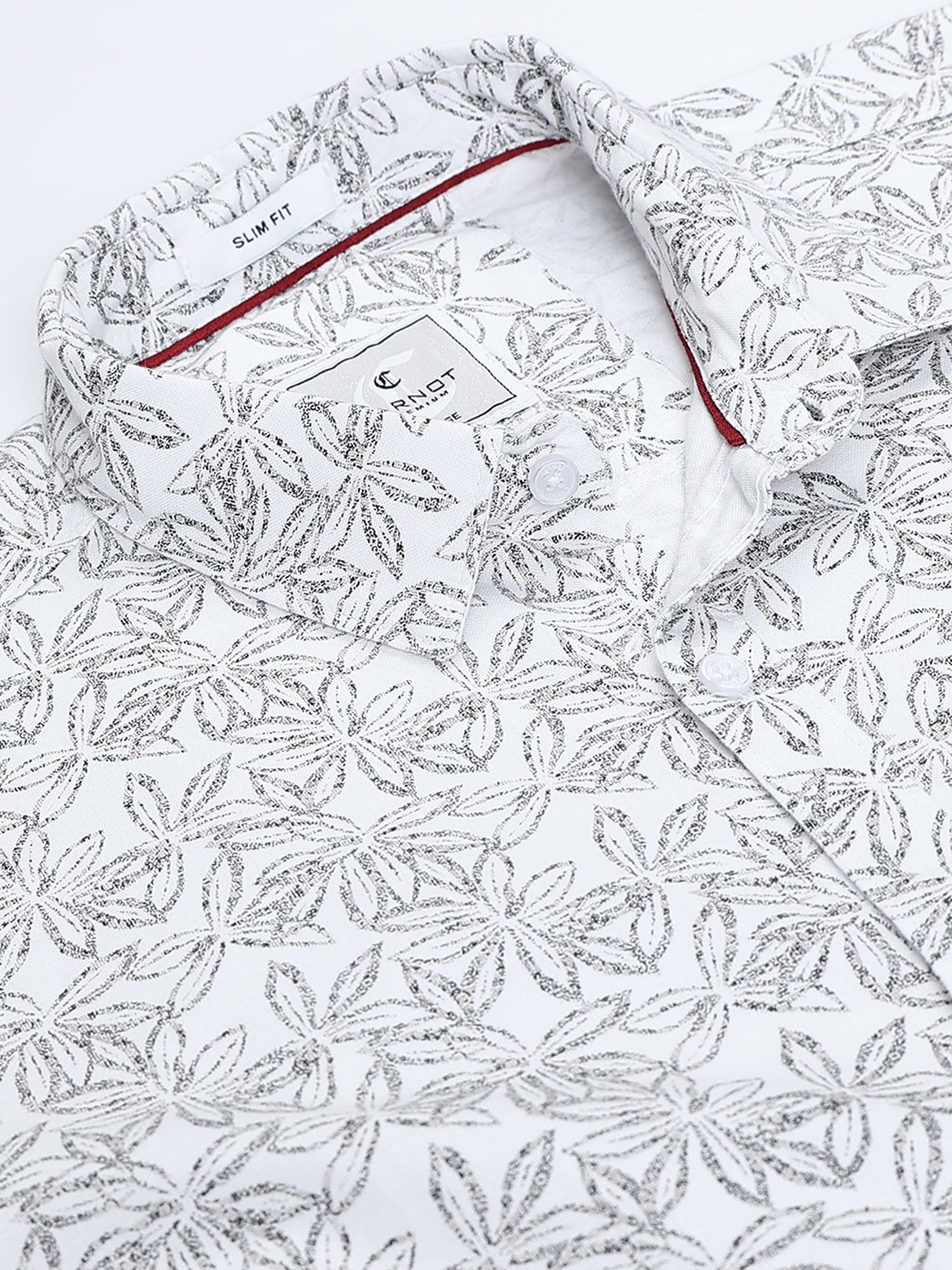 100% Cotton Oxford Print white Shirt