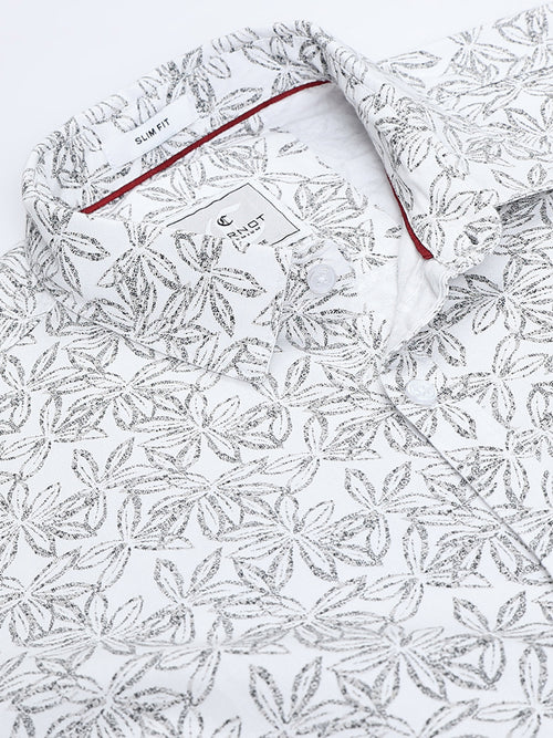 100% Cotton Oxford Print white Shirt