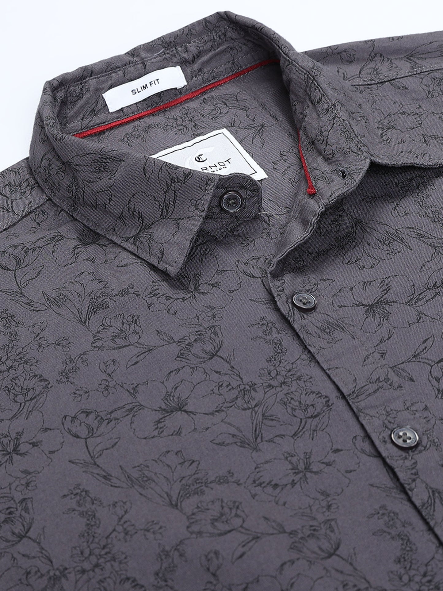 100% Cotton Oxford Print grey Shirt