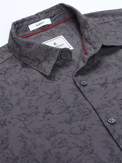 100% Cotton Oxford Print grey Shirt
