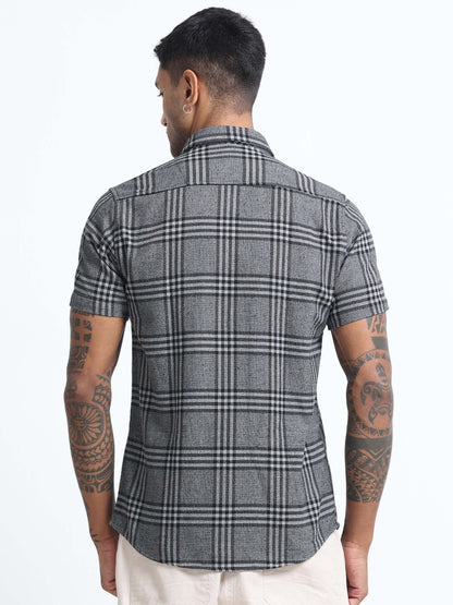 Mocklino Checks black Shirt
