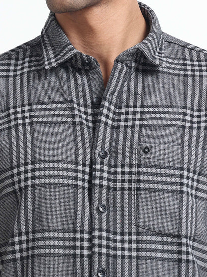 Mocklino Checks black Shirt