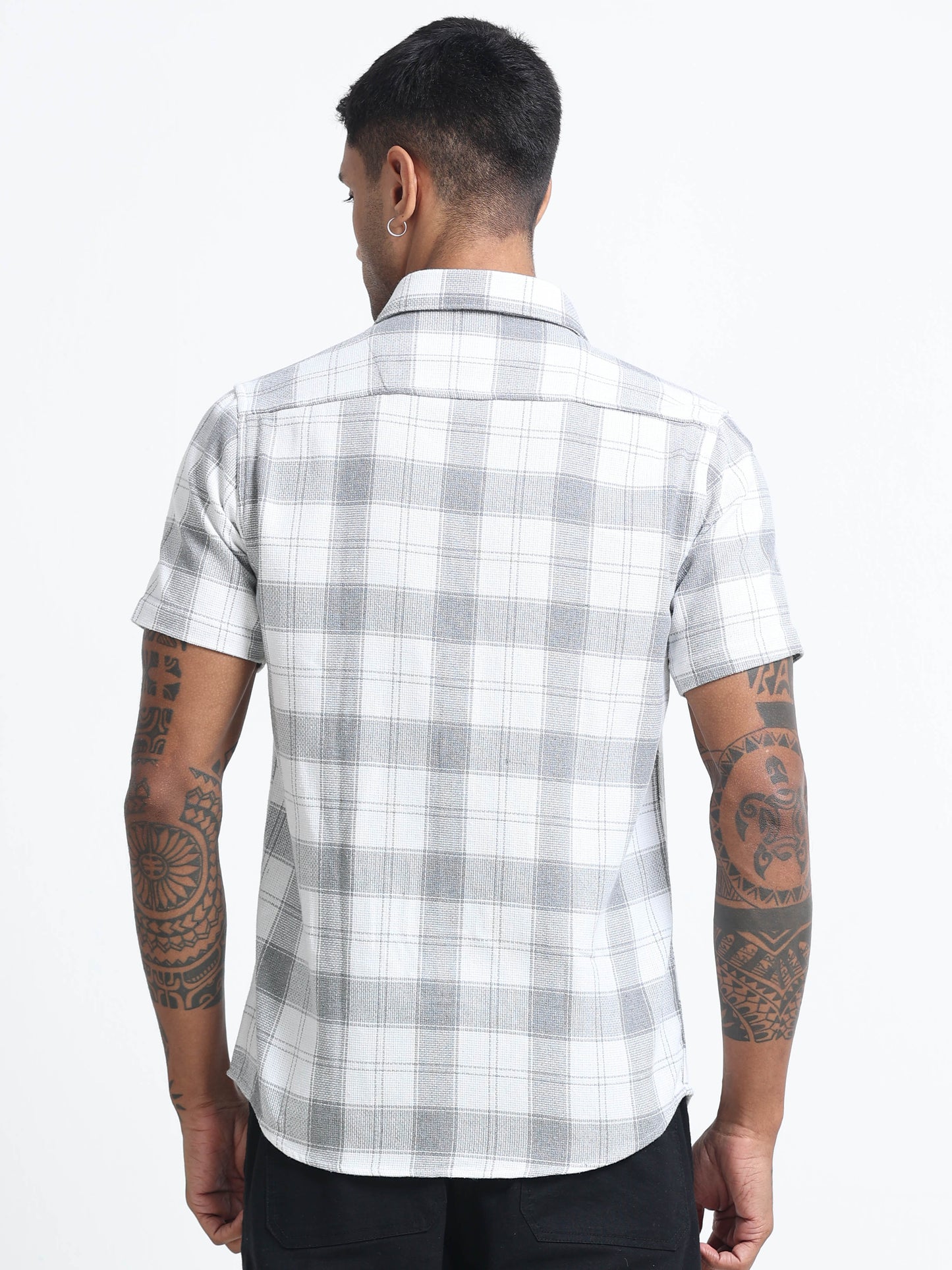 Mocklino Checks grey Shirt