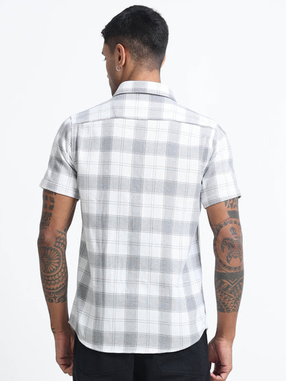 Mocklino Checks grey Shirt