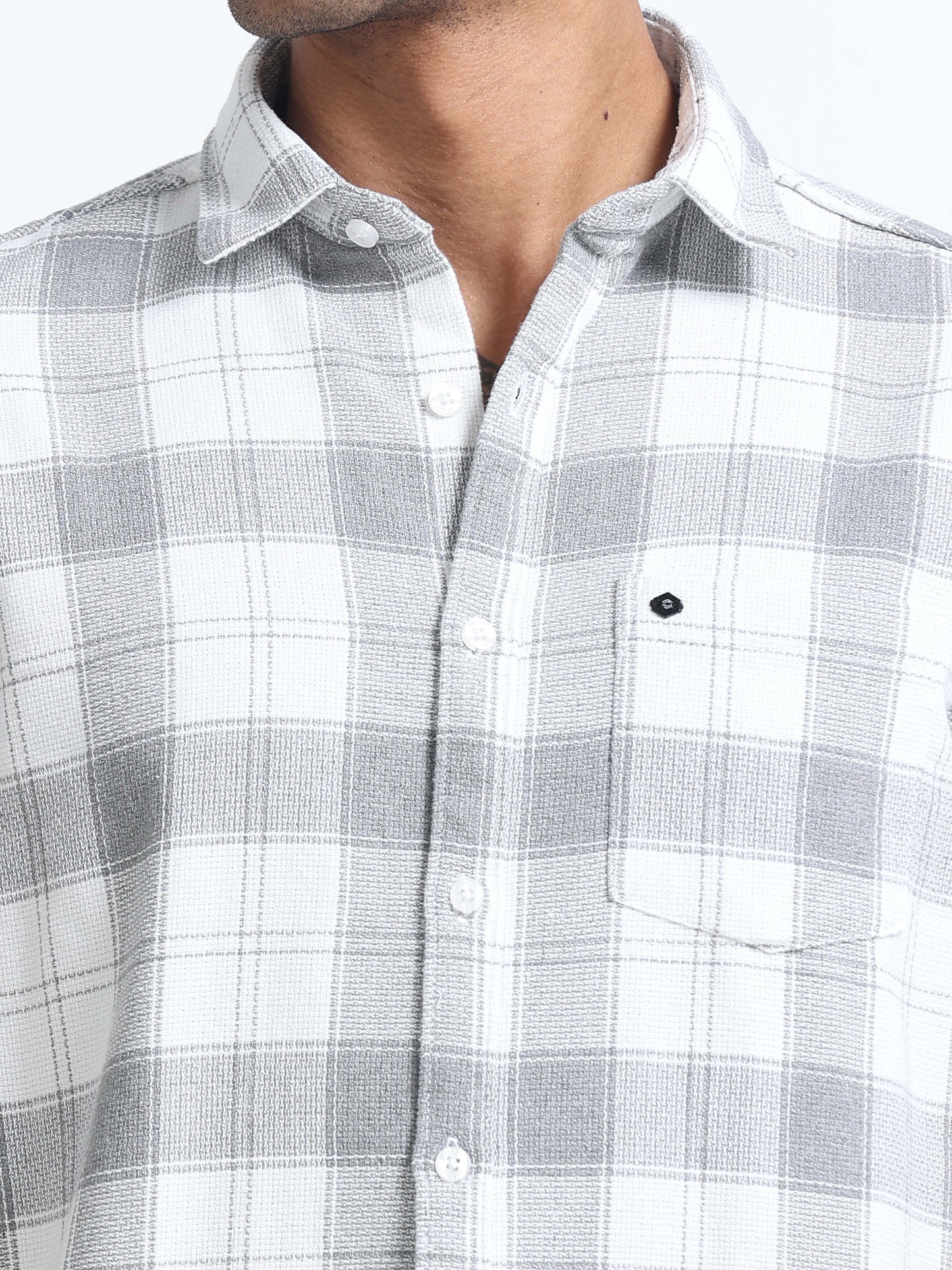Mocklino Checks grey Shirt