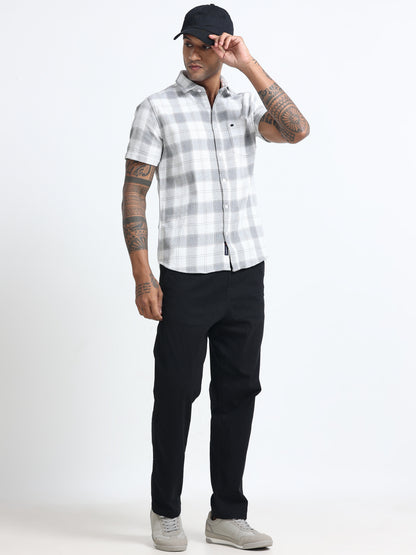 Mocklino Checks grey Shirt