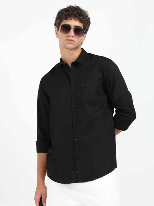 100% Cotton Twill black Shirt