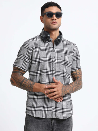 Mocklino Checks grey Shirt