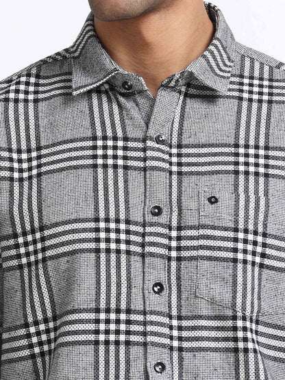 Mocklino Checks grey Shirt