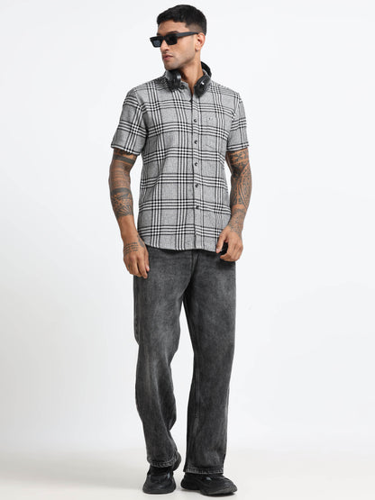 Mocklino Checks grey Shirt