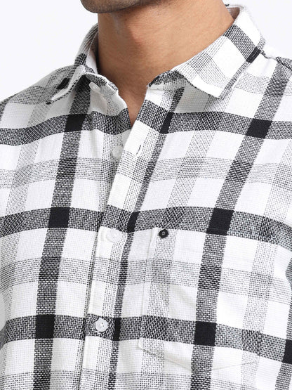 Mocklino Checks white Shirt