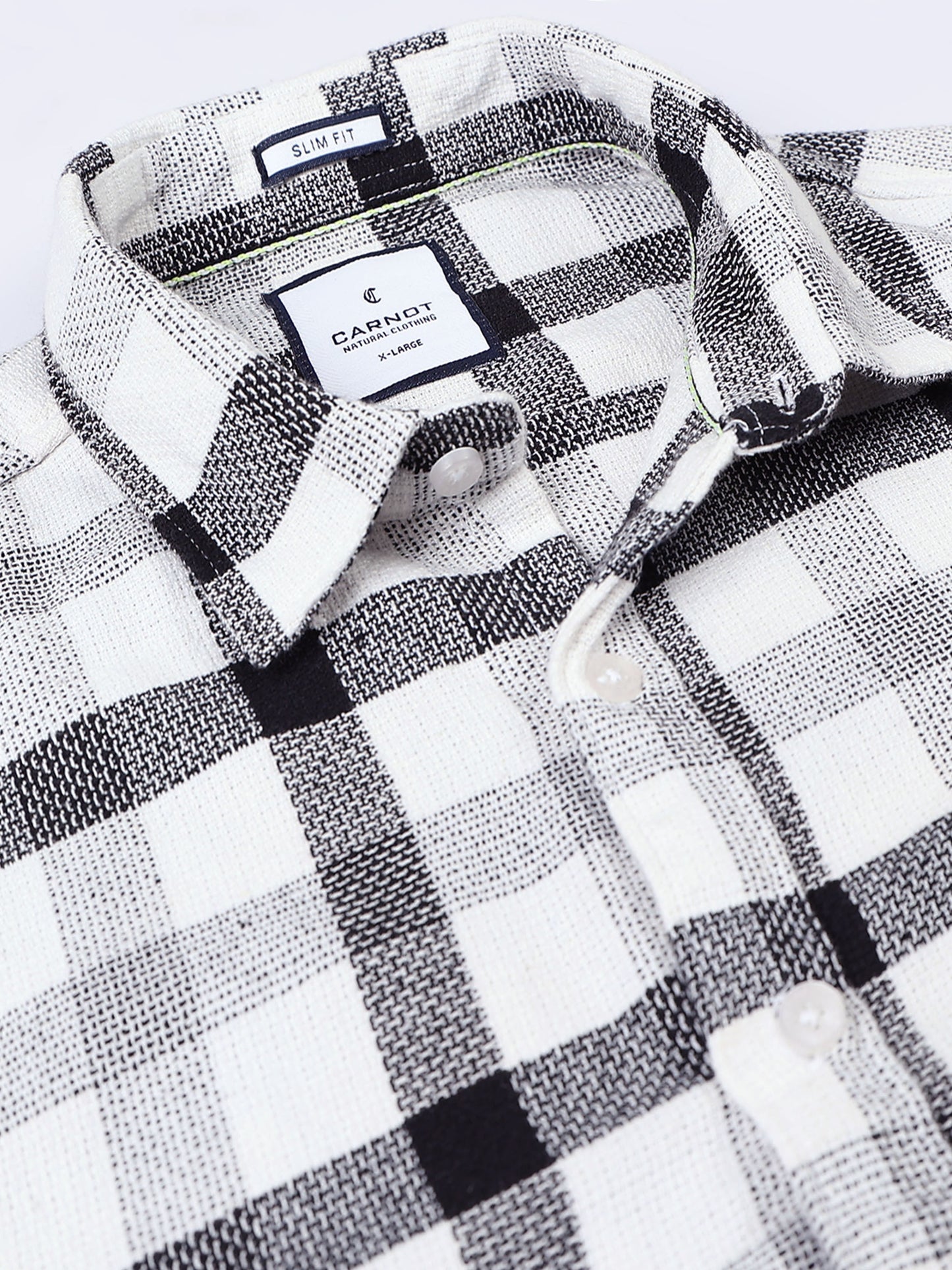 Mocklino Checks white Shirt