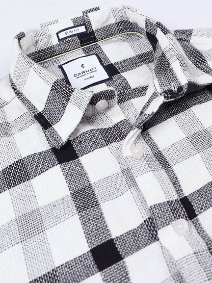 Mocklino Checks white Shirt