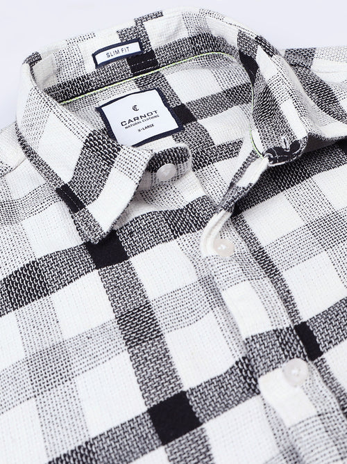 Mocklino Checks white Shirt