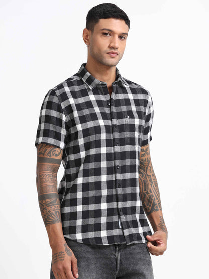 Mocklino Checks black Shirt