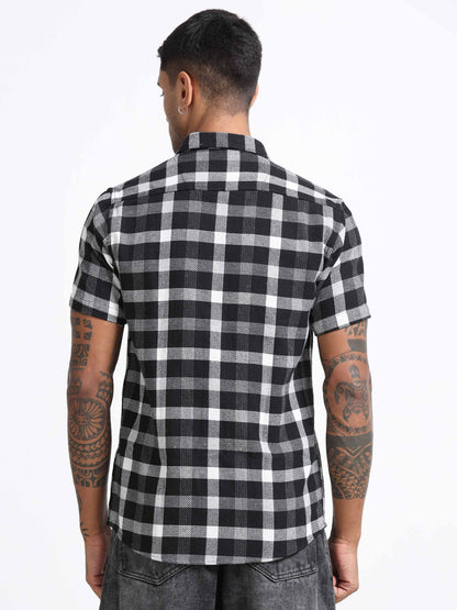 Mocklino Checks black Shirt