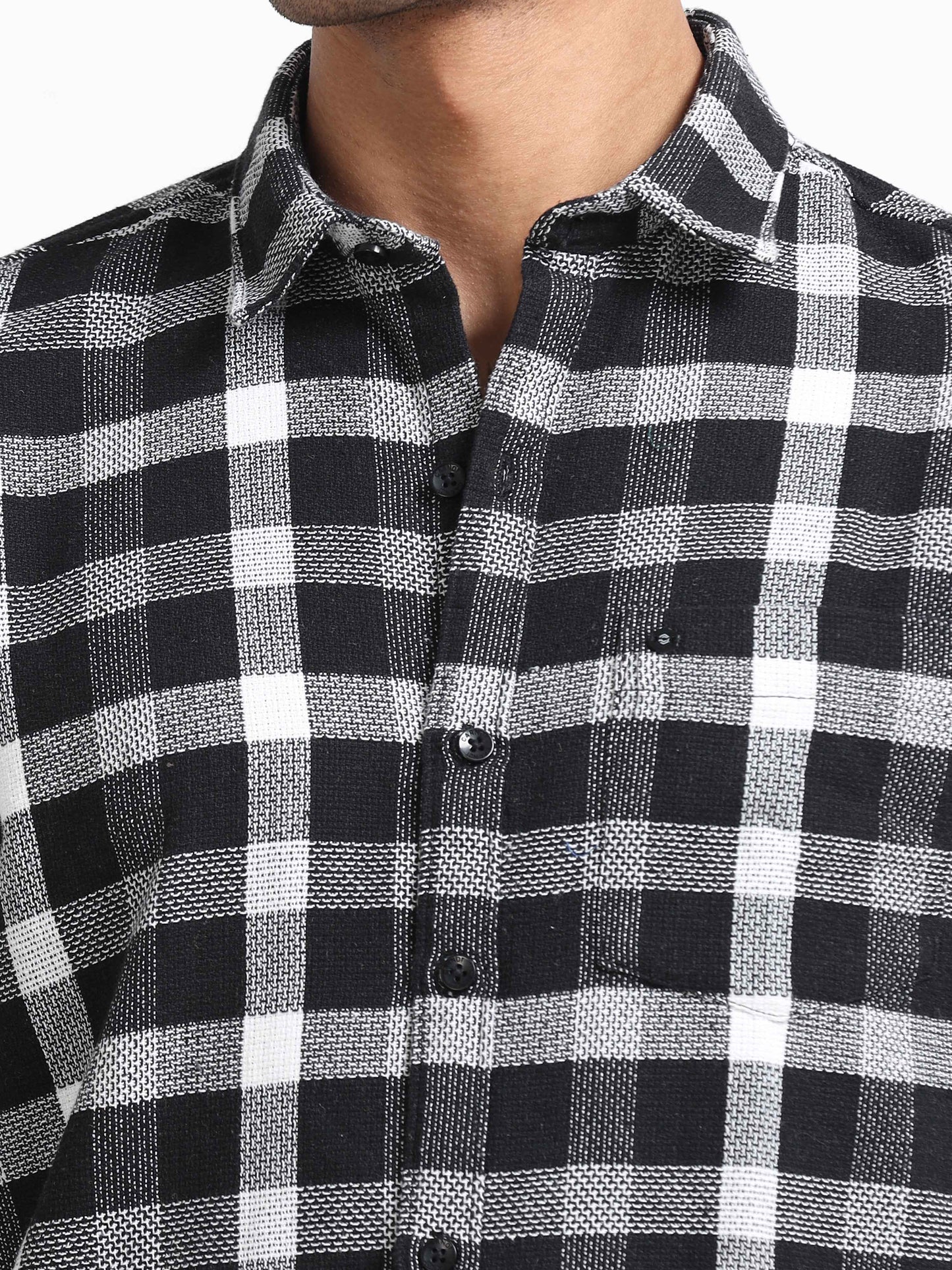 Mocklino Checks black Shirt