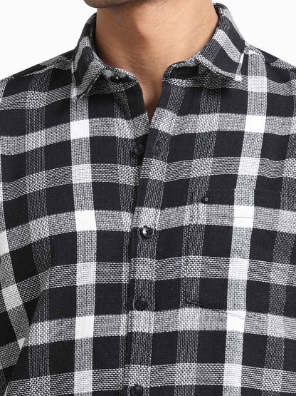 Mocklino Checks black Shirt