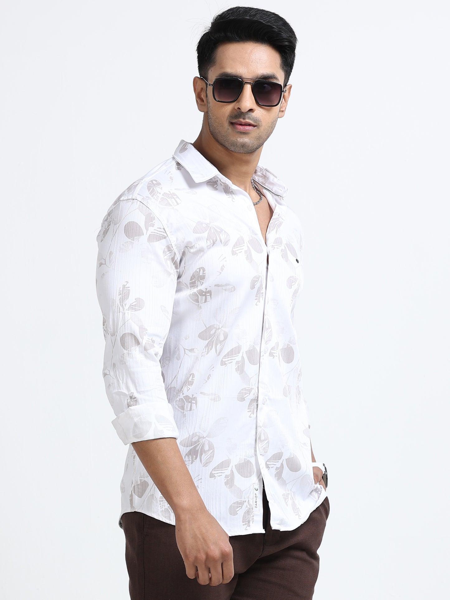 Satin Floral Print pink Shirt