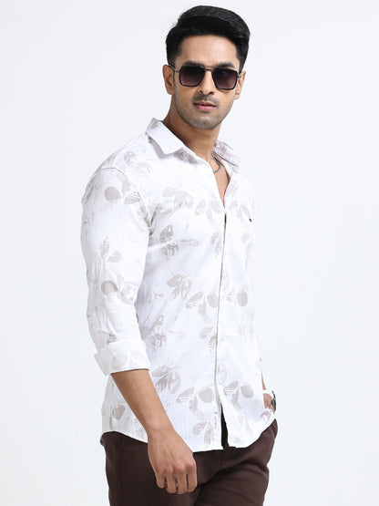 Satin Floral Print pink Shirt