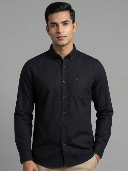 100% Cotton Twill black Shirt