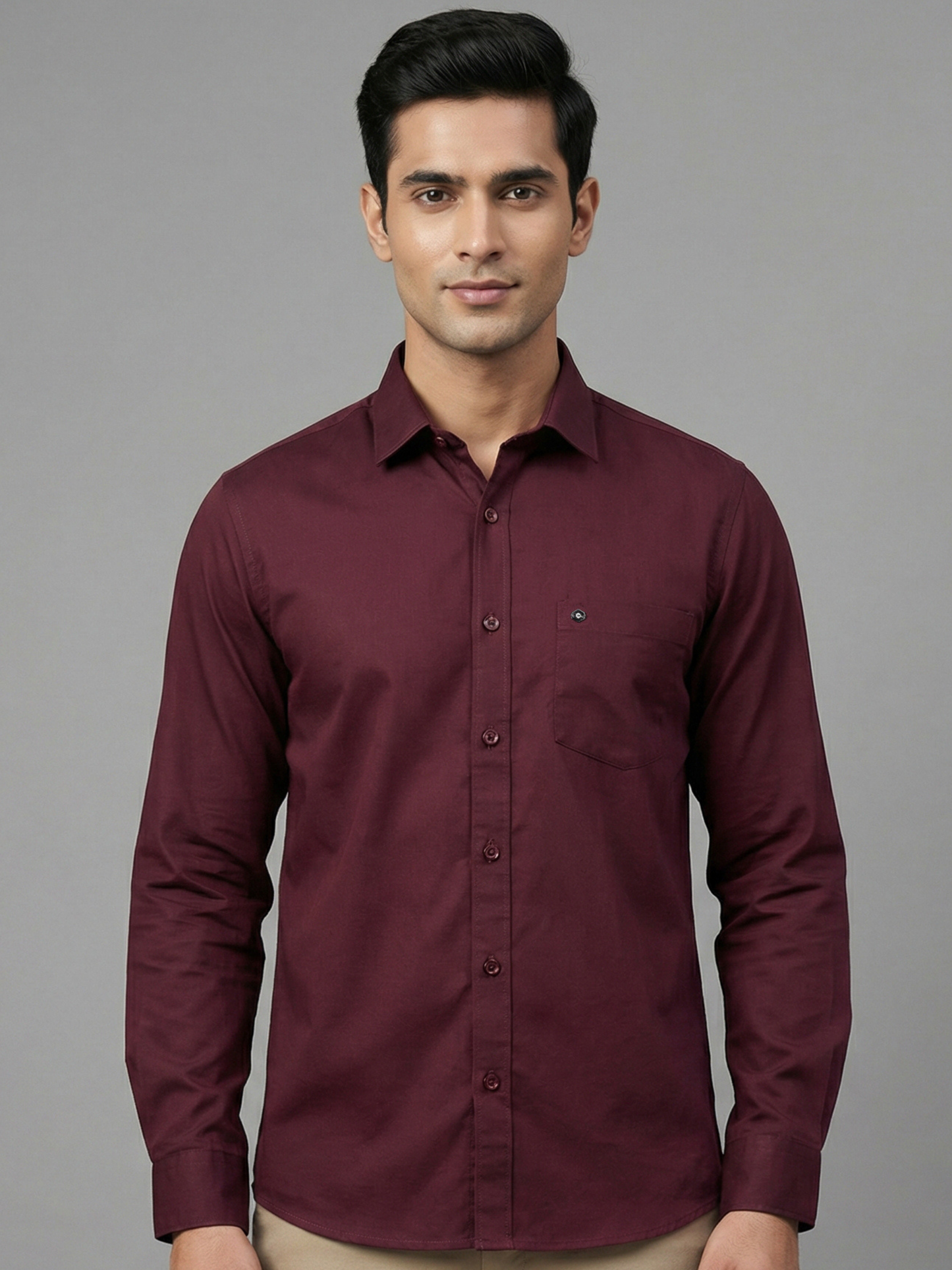 100% Cotton Twill maroon Shirt