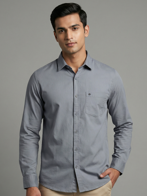100% Cotton Twill grey Shirt